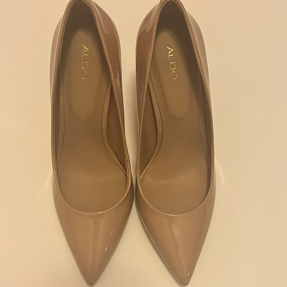 Aldo Stessy 2.0 Pump - Stiletto heel, Color Beige, Patent, Size 8